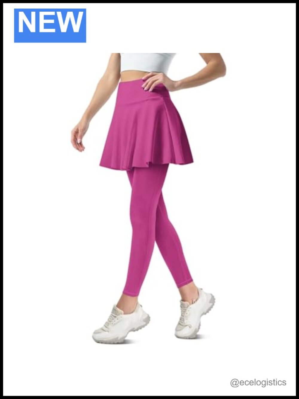 Women's Tennis Skirted Leggings with Pockets Full Length Yoga Skirt